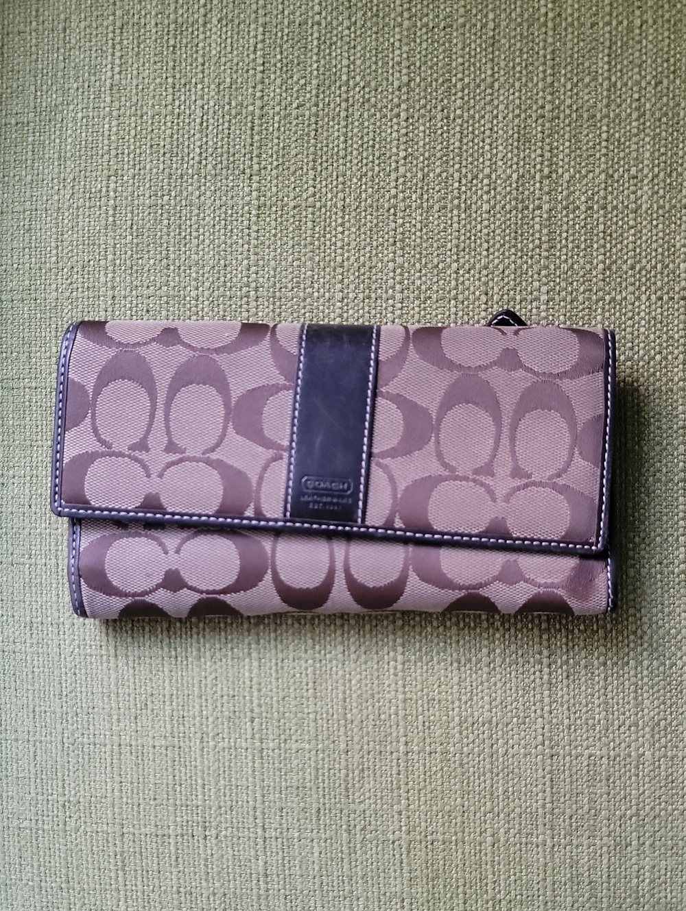 Coach Y2K Signature Canvas Trifold Wallet in Brown